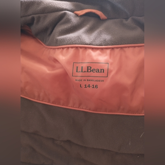 LL Bean Orange Kids ski jacket 14-16, thinsulate, waterproof - Picture 4 of 15